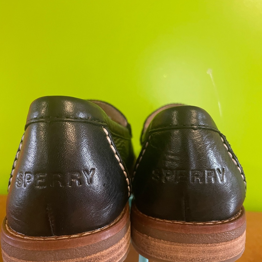 SPERRY .Elegant,Black Leather Loafers. New. - Picture 7 of 8